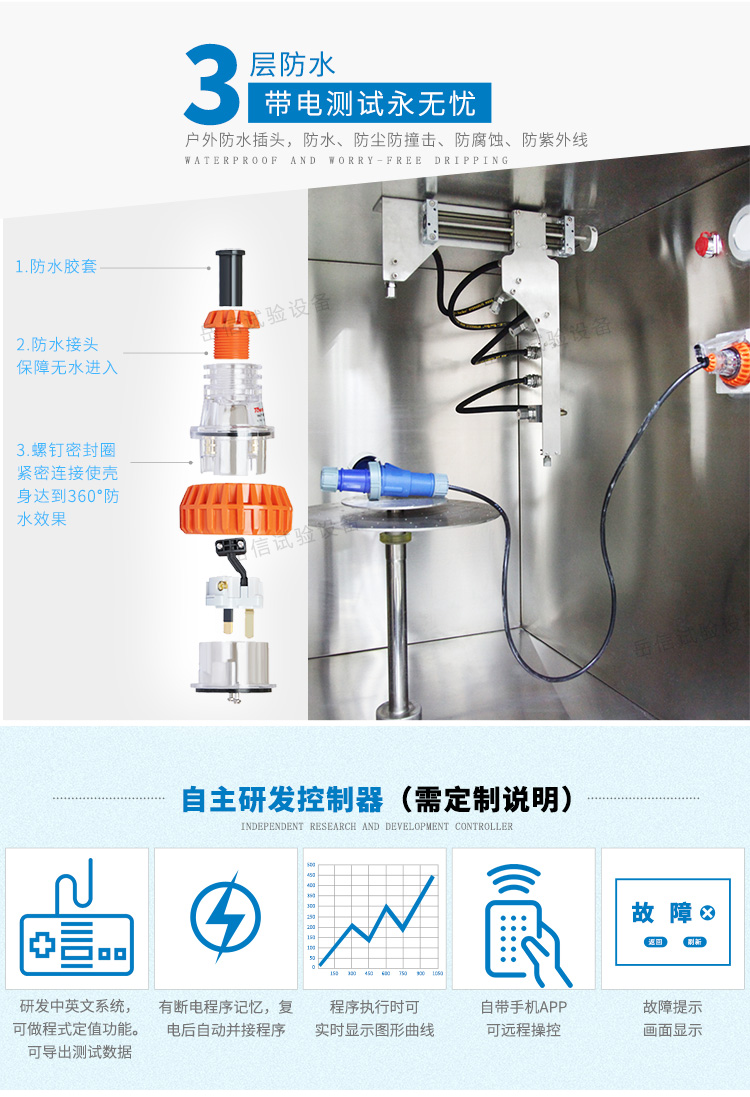 沖淋水溫可高達(dá)80℃±5℃